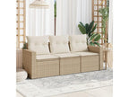 3-piece beige resin wicker garden furniture set with cushions OLEB11654