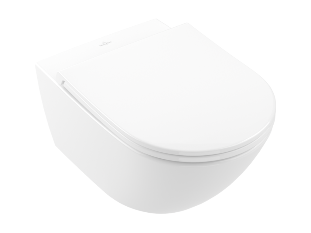 Lumenao white wall-hung toilet with rim and seat BVGC51261