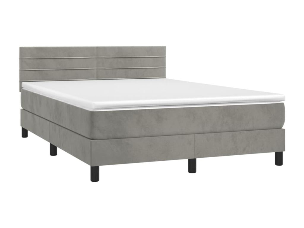 Lumenao bed base with LED mattress, light grey, 140x190 cm, EZFG28044