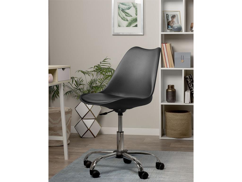 Ventoriq Office Chair, Black PU Leather SVBL51926