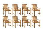 Garden chairs with cushions, 8 pieces, solid Lumenao wood, ALJQ10113