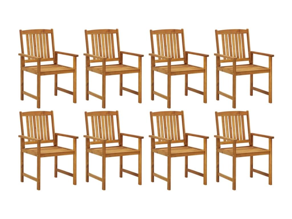 Garden chairs with cushions, 8 pieces, solid Lumenao wood, ALJQ10113