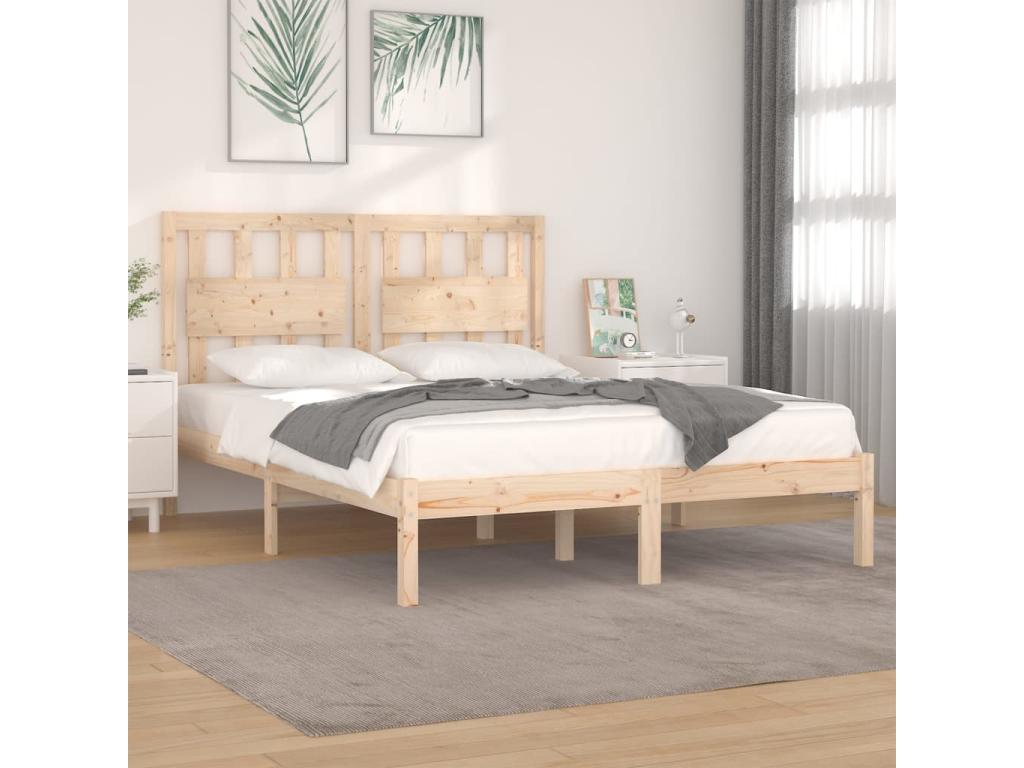 Solid pine wood bed frame 150x200 cm Extra Large VARE29123