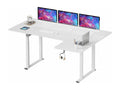 Electric Height-Adjustable Sit-Stand Desk, L-Shaped Desk with 2 Motors, Corner Desk, Super Stability Panel, 180x110x72-117cm, Modern White LXEA13214