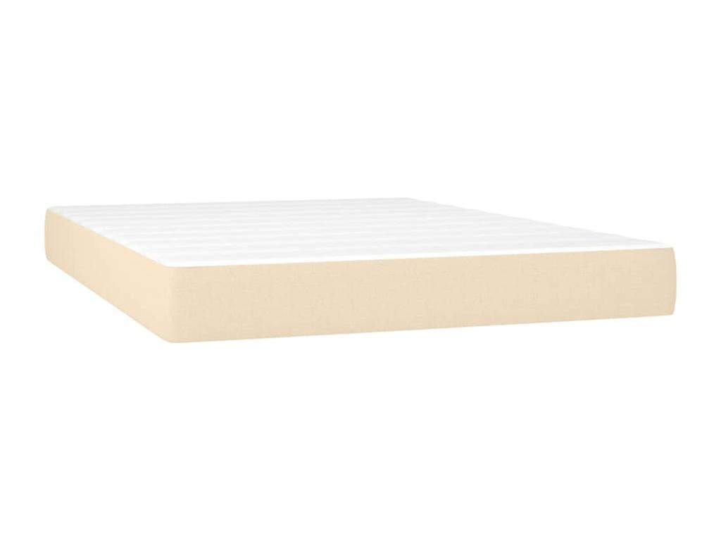 Upholstered bed base with mattress, Cream 140x200 Fabric NAUY09081