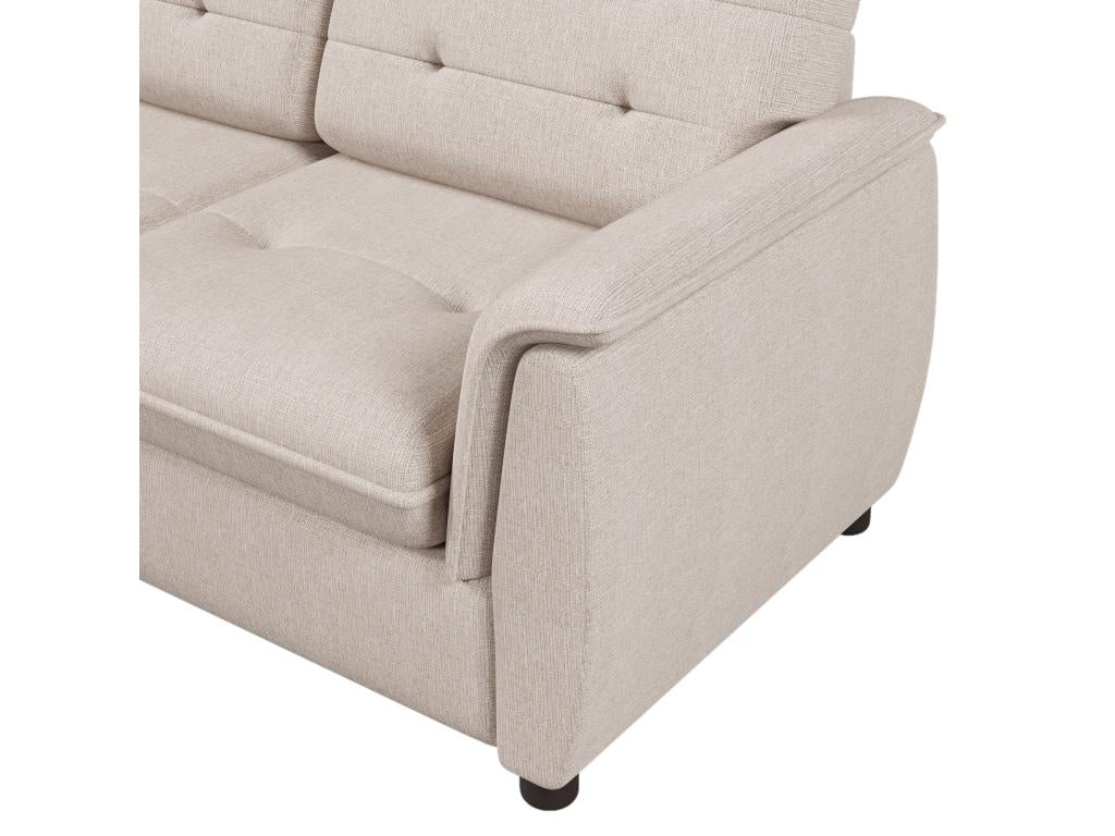 3-seater corner sofa - linen fabric - footstool with storage - Beige CNNC26837