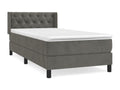 Lumenao bed base and mattress, Dark Grey 80x200 Velvet LWNG38556