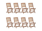 8-piece folding garden chairs with cushions, Lumenao wood, 19 TBDT41749