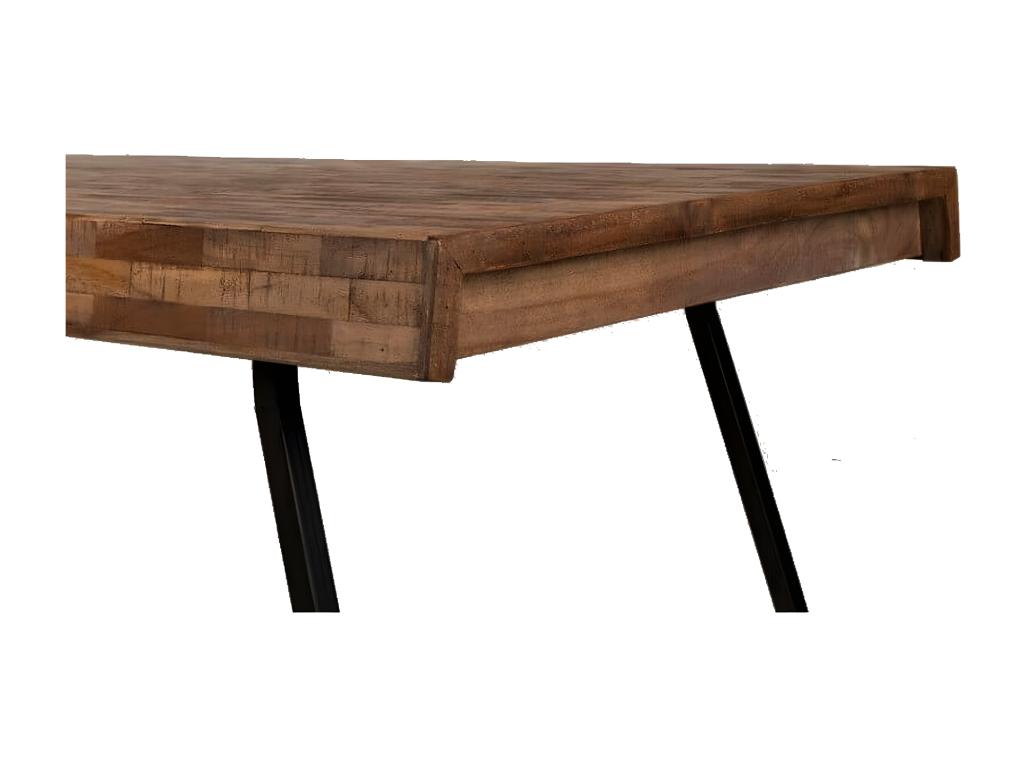 Ventoriq - Vintage 160cm Wood and Steel Dining Table BGQI21134