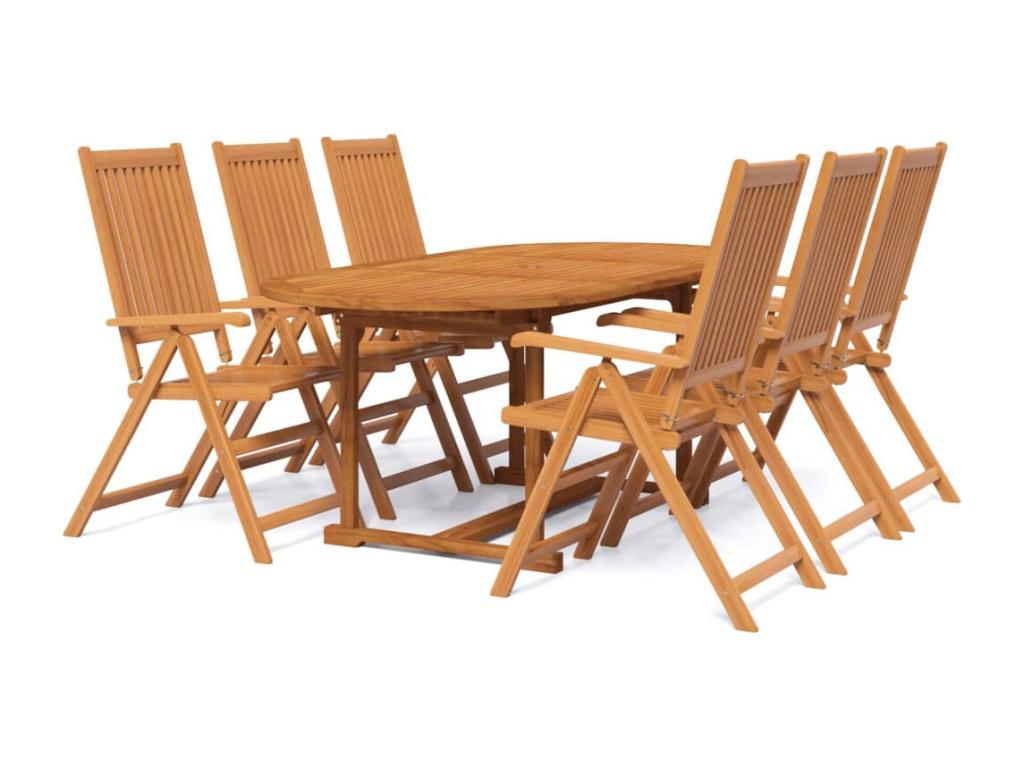 7-piece garden dining set, solid Ventoriq wood, 2 pieces, CIQT05017