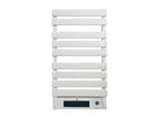 White aluminum electric towel warmer with LED display, 1500W, DGMQ00777