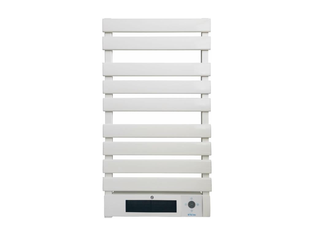 White aluminum electric towel warmer with LED display, 1500W, DGMQ00777