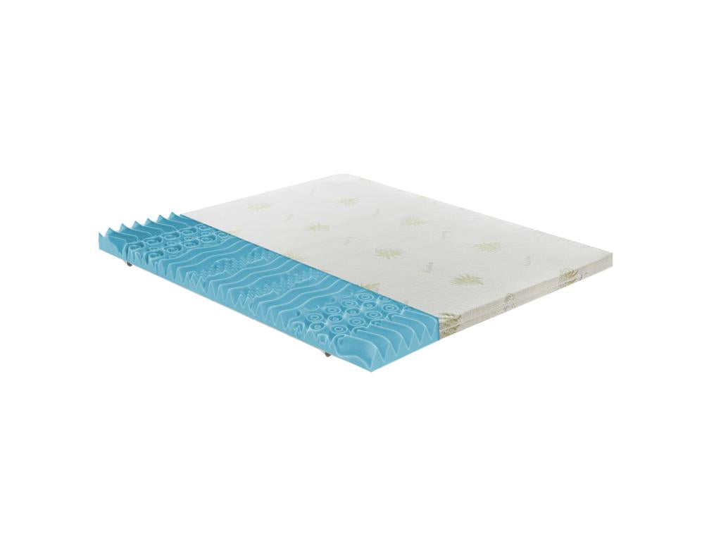 Lumenao - Memory Foam Mattress Topper - 5 cm Thick - Removable Aloe Vera Cover - 9 Comfort Zones 90x190 BBTK95119