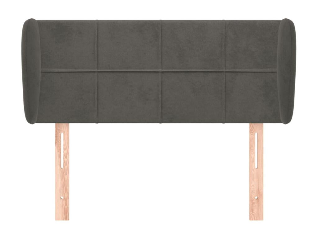Headboard with wings, Dark Grey, 93x23x78/88 cm, Velvet, DGKL14089