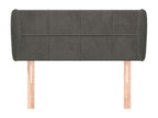 Headboard with wings, Dark Grey, 93x23x78/88 cm, Velvet, DGKL14089
