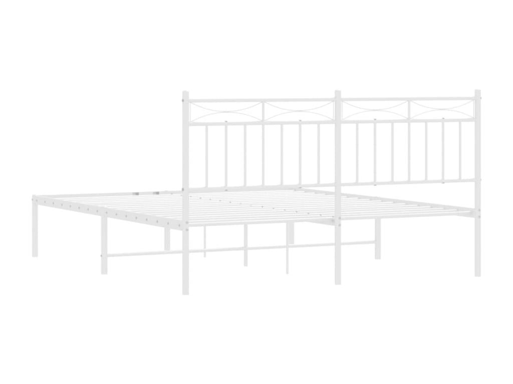 Metal bed frame with white headboard 160x200 cm MZTV28949