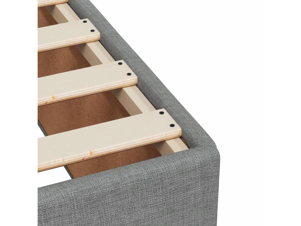 Light grey bed frame without mattress, 120x200 cm, fabric WXDG27618
