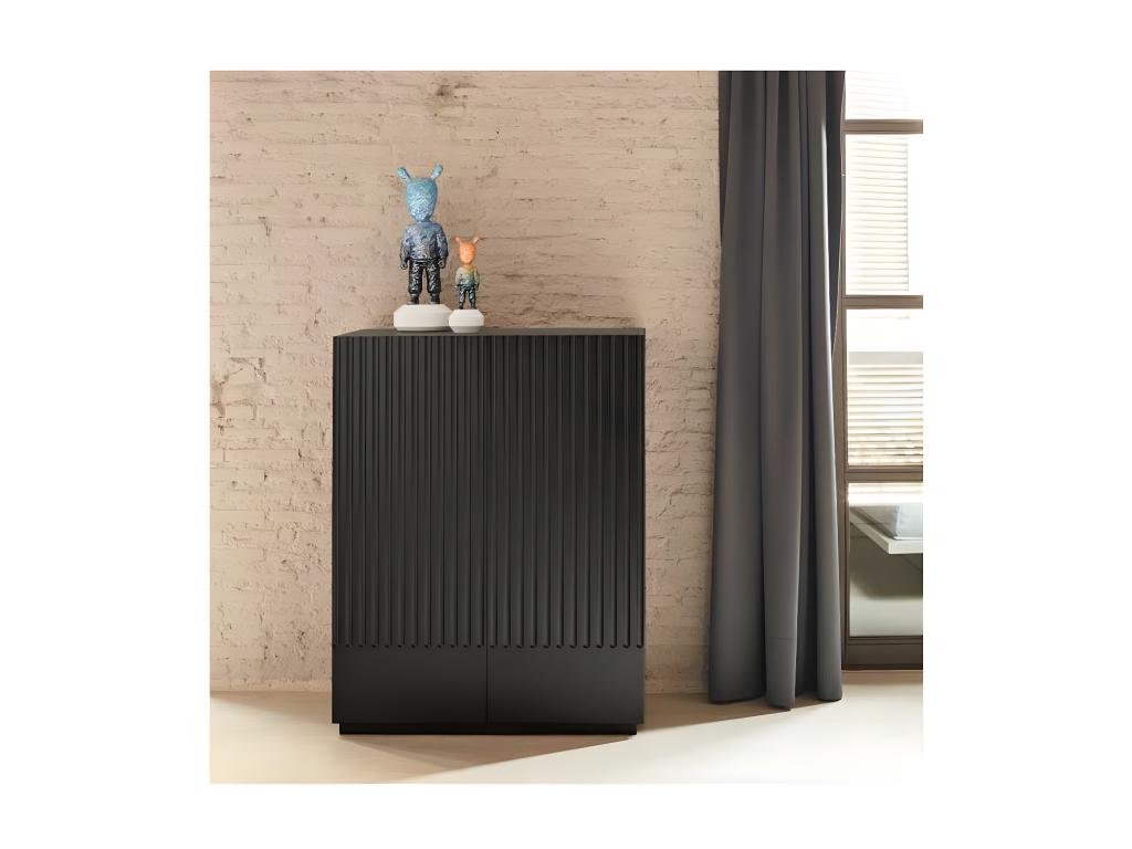 2-Door, 2-Drawer Hallway Cabinet, Black - Lumenao ULQX94326