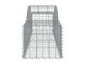 3-piece arched gabion baskets, 200x50x40-60 cm, galvanized iron, RWJO97447