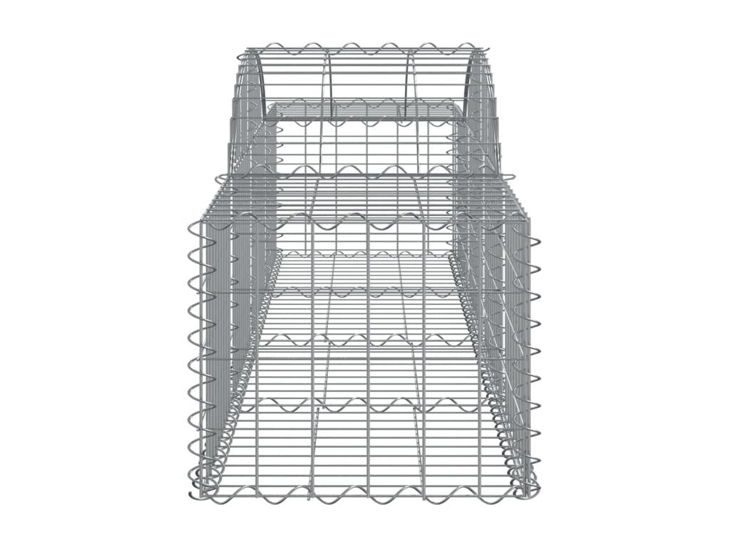 3-piece arched gabion baskets, 200x50x40-60 cm, galvanized iron, RWJO97447
