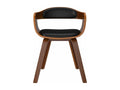Black dining chair in bent wood and faux leather GQVJ86783