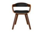Black dining chair in bent wood and faux leather GQVJ86783