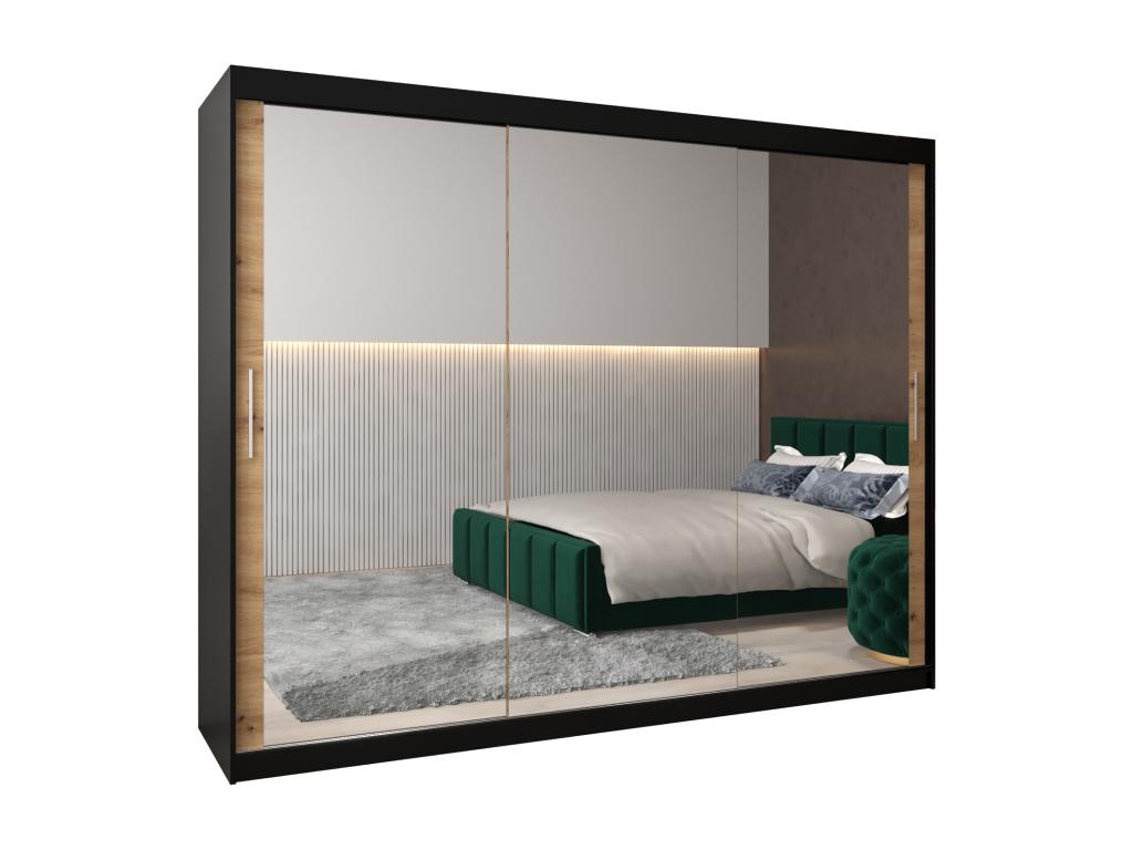 Ventoriq 3 Sliding Door Wardrobe 200/250/62 3 Doors Black/Ventoriq LYNN42382