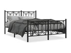 Metal bed frame with headboard/footboard, black, 135x190 cm JHNP31172