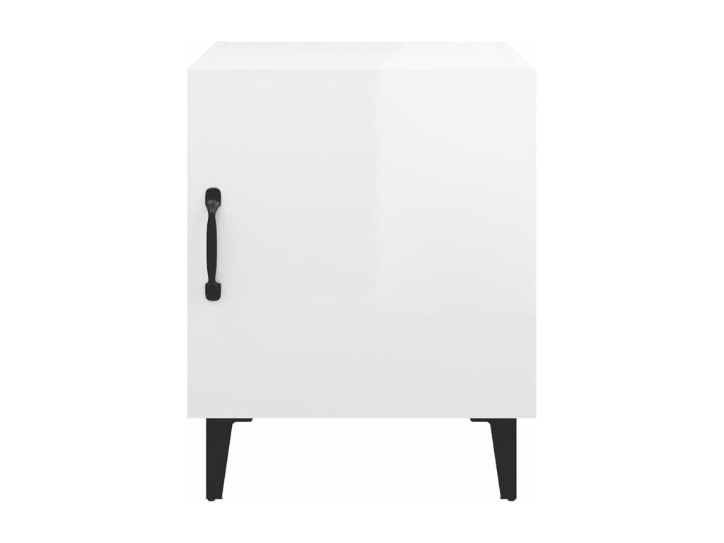 Bedside tables, 2 pcs, Glossy White, Engineered Wood, AEKF79952