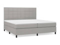 Upholstered bed base with mattress, light grey, 200x200cm, fabric FYSY44083