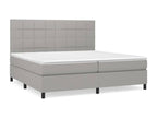 Upholstered bed base with mattress, light grey, 200x200cm, fabric FYSY44083