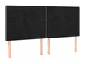 4-piece headboard set, black, 90x5x78/88 cm, velvet, EQLW57808
