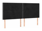 4-piece headboard set, black, 90x5x78/88 cm, velvet, EQLW57808