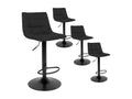 Lumenao - Set of 4 Steel and Black Fabric Stools PJEZ95538