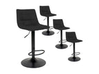 Lumenao - Set of 4 Steel and Black Fabric Stools PJEZ95538