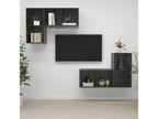 4-piece wall-mounted TV unit, glossy grey engineered wood, MYBG41123