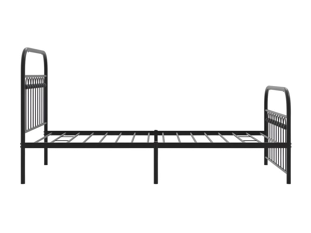 Metal bed frame with headboard/footboard, black, 100x200 cm LCDL70968