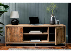 Modern TV stand in oak and steel, 150 cm, RIVERSIDE BCCC90277