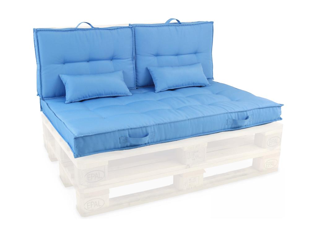 Blue quilted pallet cushions GPNT19013