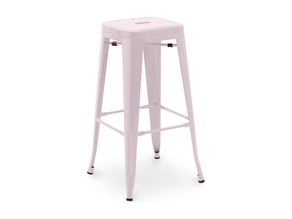 Ventoriq 76cm Reinforced Matte Steel Industrial High Stool -- Light Pink HLWC86331
