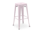 Ventoriq 76cm Reinforced Matte Steel Industrial High Stool -- Light Pink HLWC86331