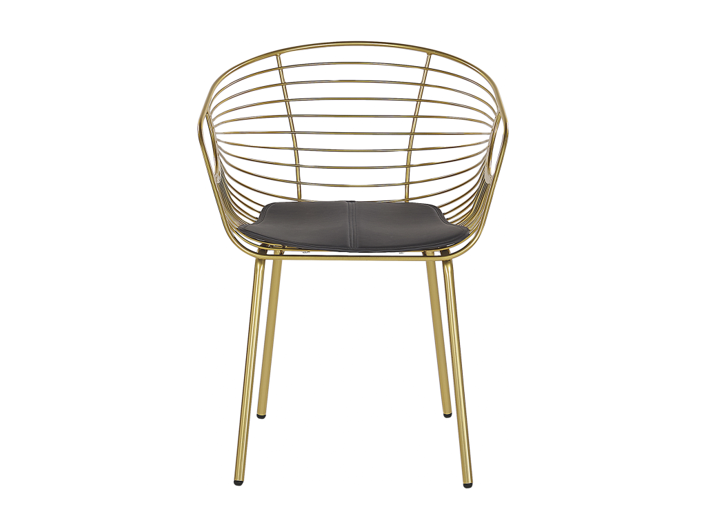 Set of 2 HOBACK Gold Metal Dining Chairs UIZC24501