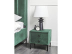 Lumenao Dark Green Velvet 2-Drawer Nightstand ZFTU96104