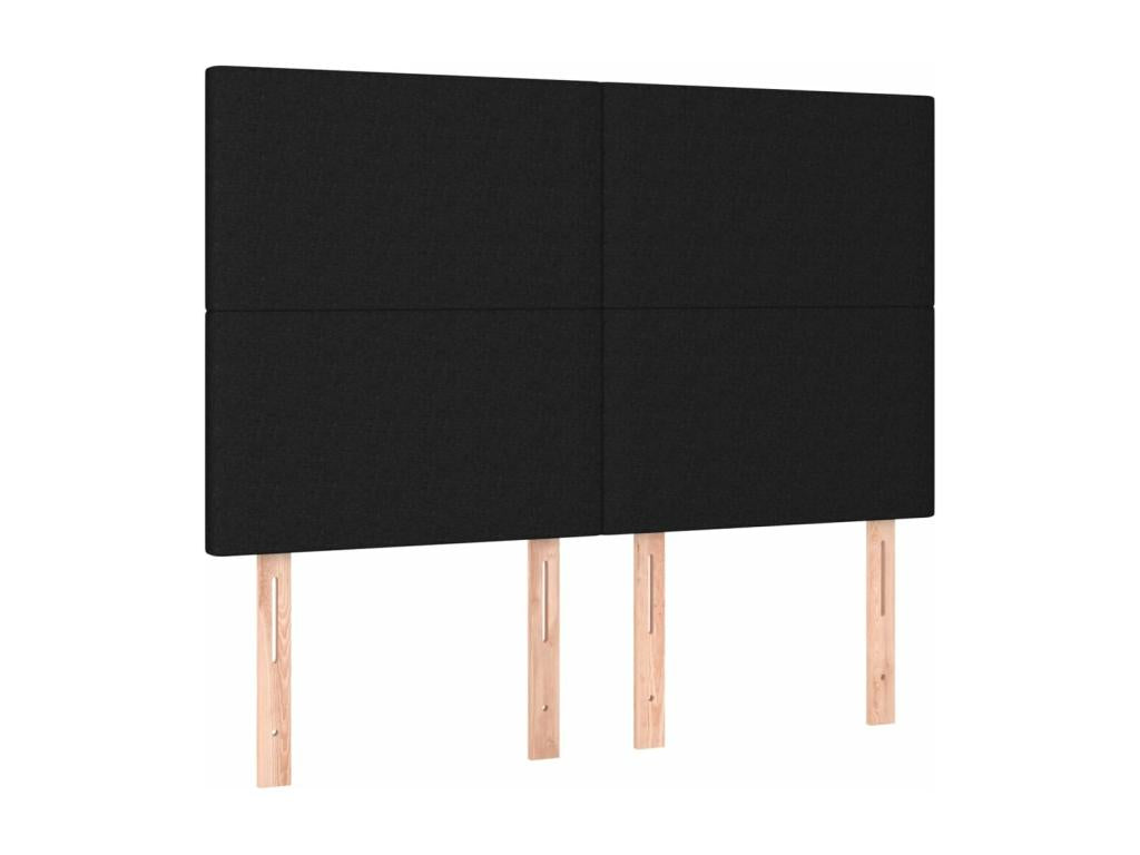 4-piece headboard set, black, 72x5x78/88 cm, fabric, SUJT37146