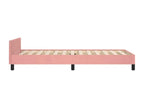 Bed frame with headboard, pink, 80x200 cm, velvet, IURC98126