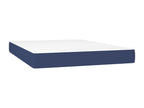 Upholstered bed base with mattress, blue, 140x190 cm, fabric YWEW26238