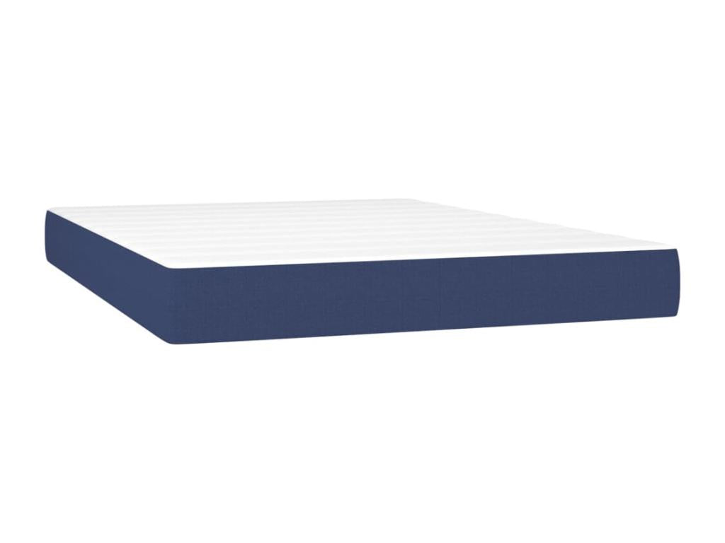 Upholstered bed base with mattress, blue, 140x190 cm, fabric YWEW26238