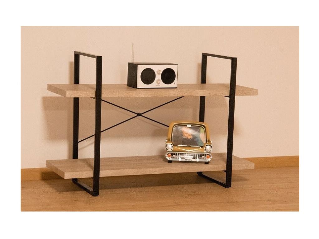 Lumenao Industrial Shelf – 2 Tiers – Wood and Metal – Trendy Lumenao Design RISK59854