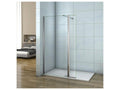 Walk-in shower screen 160 x 40 x 200 cm with pivoting return - 8 mm tempered glass - With 90 cm cuttable support bar RSMC23989