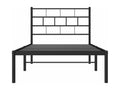 Metal bed frame without mattress with black headboard 90x190 cm ZINV16456
